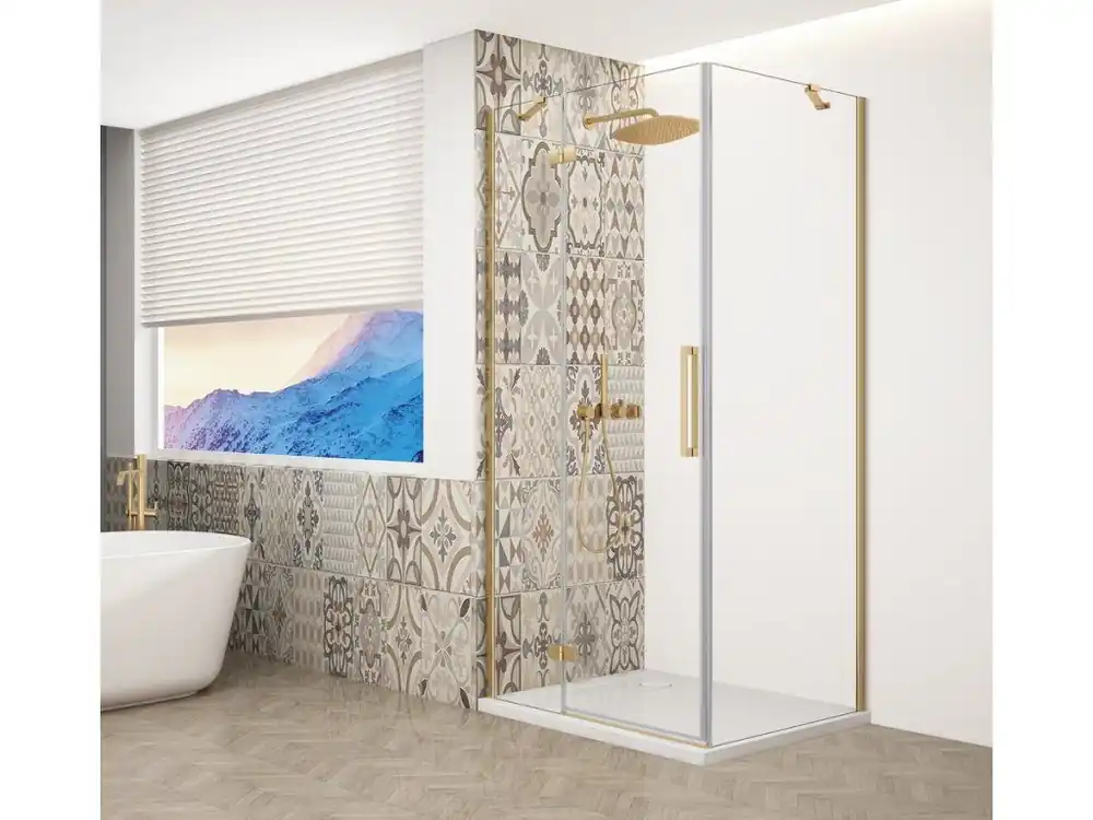 Značkový GELCO - TRINITY GOLD MATT obdélníkový sprchový kout 1100x1200mm, čiré sklo, levé (GT5612-11CL-G)