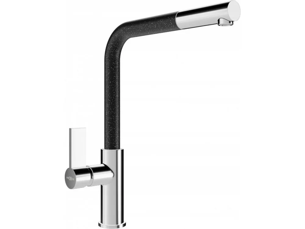 Značkový MEXEN - Flora dřezová baterie, chrom / černá melír 670401-08