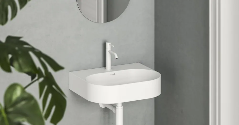 Značkový Ravak Umyvadlo Ceramic Slim Wall O 55 N, s otvorem pro baterii, s přepadem, černá matná černá matná